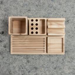 Desk Organization Wooden Organizer Office Storage Phone Holder - thumbnail 3