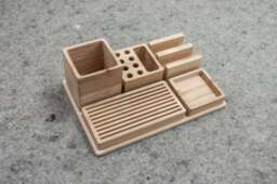 Desk Organization Wooden Organizer Office Storage Phone Holder - thumbnail 1