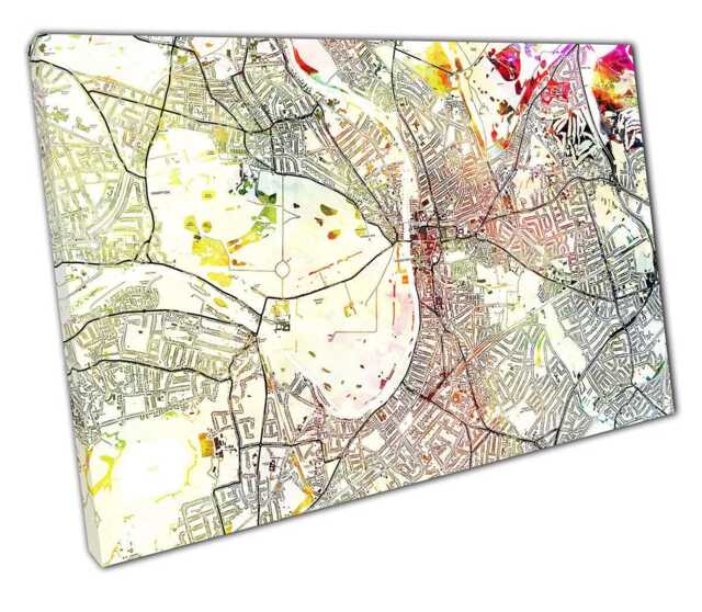 Kingston Upon Thames Watercolor Map Wall Art Print - Ready To Hang Homeoffice Decor - image 1