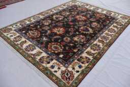5x7 Afghan Oushak Rug Chocolate Brown Dark Hand Knotted Wool Natural Veg Dyes Rug, Oriental Turkmen Tribal Bedroom Living Room Rug - thumbnail 1