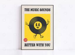 Retro Vinyl Record Print Cartoon Pop Art Poster - thumbnail 1