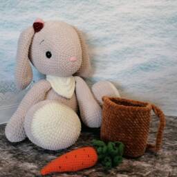 Lou The Rabbit, Crocheted Cuddly Toy, Handmade With Love, Beautiful Gift For Birthdays, Baby Showers, Christenings Or Any Other Occasion - thumbnail 4
