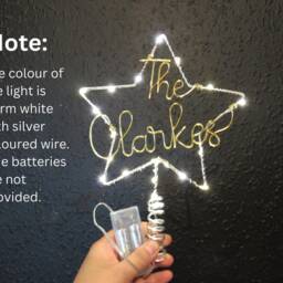 Lighted Wire Star Tree Topper For Christmas Personalised Family Name Star Wire Decorations - thumbnail 3
