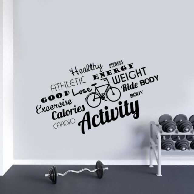 Fitness Wall Decal Vinyl Sticker Health Activity Sport Gym Interior Home Removable Decor - 20Bc1L - image 1