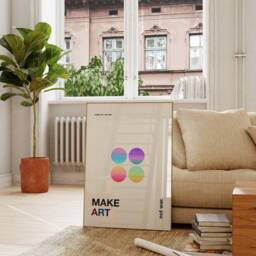 Make Art Not War Print Poster, Bold Print, Abstract Colourful Bedroom New Home, Cool Poster - thumbnail 3