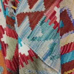 Kilim Rug Multicolour, Handmade Artisan Afghan Turkish Scandinavian Navajo Bohemian Flatweave Natural Wool 111x82 cm - thumbnail 4