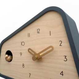 Modern Cuckoo Clock - Anthracite With Brass Painted Accessories - thumbnail 4