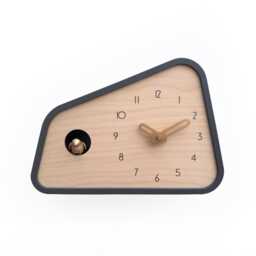 Modern Cuckoo Clock - Anthracite With Brass Painted Accessories - thumbnail 2