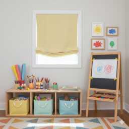 Yellow Linen Relaxed Roman Shade With Pom Pom, Blackout Option, Cl1010 - thumbnail 2