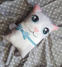 Cat Pillow Kids Gift Cushion Girls Room Decor Baby Shower Cat Shaped - thumbnail 1