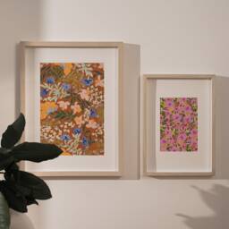 A3-A4-A5 -Brown Floral Print -Nature Print-Floral Illustration-Unframed Print-Botanical Art-William Morris Inspired-Traditional Print - thumbnail 2