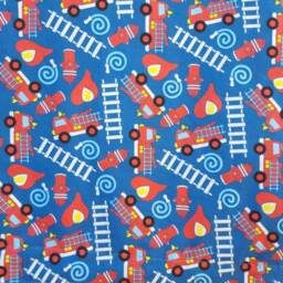 Fire Truck Baby Blanket Cotton & Minky, Boy Shower Gift - thumbnail 3