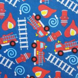 Fire Truck Baby Blanket Cotton & Minky, Boy Shower Gift - thumbnail 2