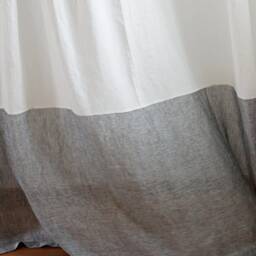 Two-Tone Linen Curtain Panel, White & Burlap, Custom Tab Top - thumbnail 4