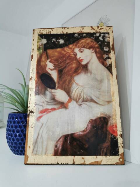 Lady Lilith Wood Wall Art Dante Gabriel Rossetti Pre-Raphaelite Painting - image 1
