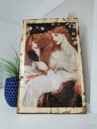 Lady Lilith Wood Wall Art Dante Gabriel Rossetti Pre-Raphaelite Painting - thumbnail 1