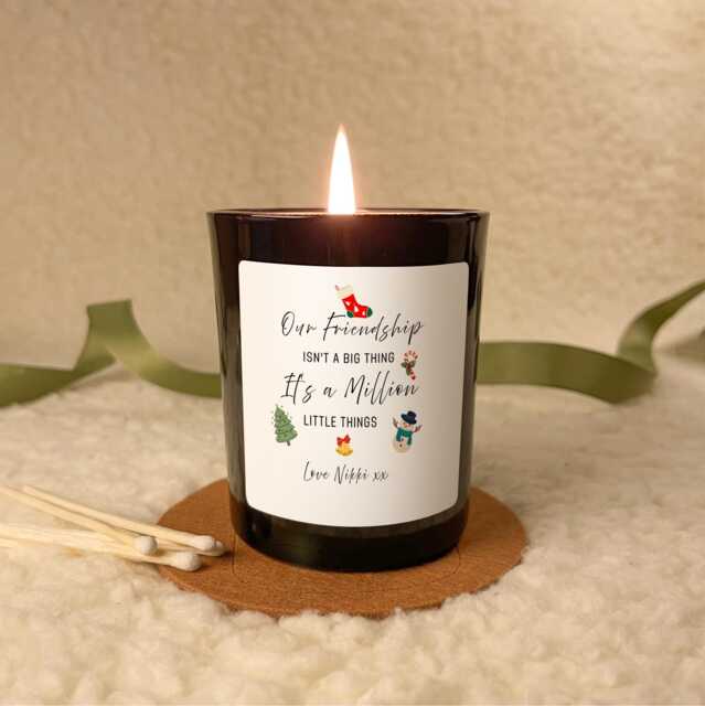 Personalised Friendship Christmas Candle Gift Set, Bestie Friend Keepsake, Scented Soy Wax, Festival Gift - image 1