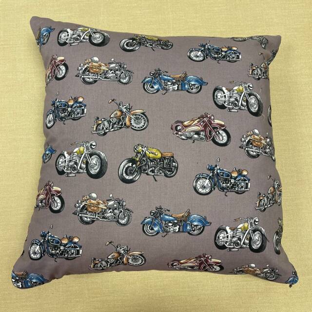 100% Cotton - Cushion Cover With Classic Motorcycles Crn001-Cush - image 1