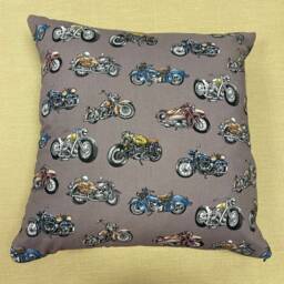 100% Cotton - Cushion Cover With Classic Motorcycles Crn001-Cush - thumbnail 1