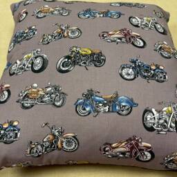 100% Cotton - Cushion Cover With Classic Motorcycles Crn001-Cush - thumbnail 2