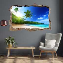 Tropical Island Beach Sunset Wall Decal Sticker Mural Poster Print Art Home Office Decor Bd43 - thumbnail 3