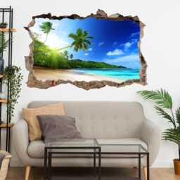 Tropical Island Beach Sunset Wall Decal Sticker Mural Poster Print Art Home Office Decor Bd43 - thumbnail 1