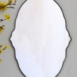 Oval Scalloped Mirror Handmade Wall Ornate Organic Miroir - thumbnail 4