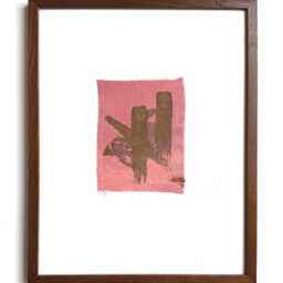 "Botanical Dye Painting On Silk Abstract Textile Artwork, Framed 11x14 - ""Madder With Osage Iv" - thumbnail 2