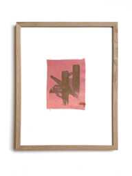 "Botanical Dye Painting On Silk Abstract Textile Artwork, Framed 11x14 - ""Madder With Osage Iv" - thumbnail 1