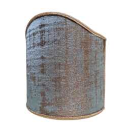 Pair Of Clip-On Shield Shades Aqua Blue & Gold Rubelli Venier Jacquard Fabric Mini Lampshade - Made in Italy - thumbnail 4