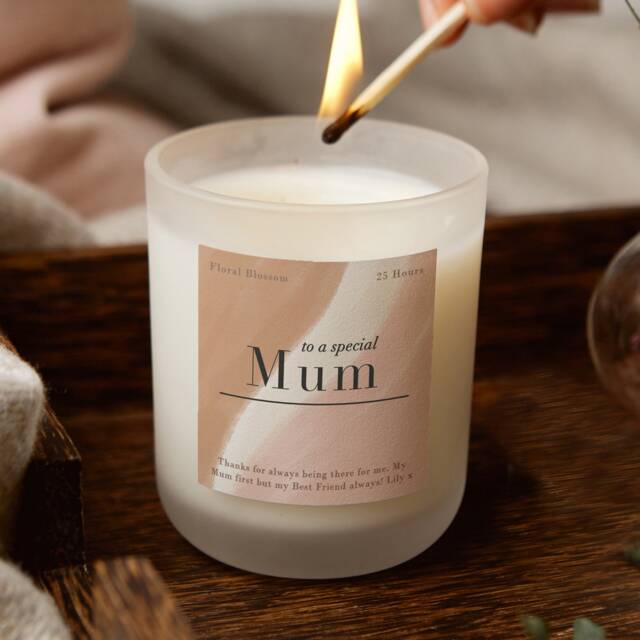 Personalised Mum Gift Frosted Glass Scented Soy Candle - image 1