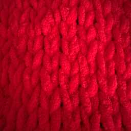 Hand Knitted Baby Blanket Chunky Chenille-Feel Polyester, Vibrant Red - thumbnail 4