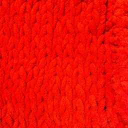 Hand Knitted Baby Blanket Chunky Chenille-Feel Polyester, Vibrant Red - thumbnail 2