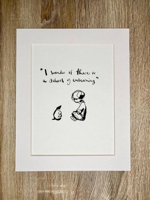 Charlie Mackesy Mounted Print - The Boy, Mole, Fox & Horse Book Page Art