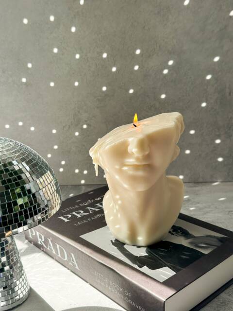 David Head Soy Wax Candle - Nordic Home Decor, Large Bust - image 1