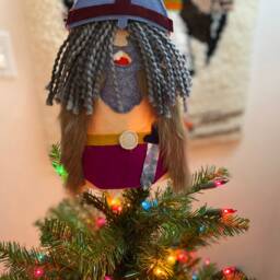 Handmade Barbarian Christmas Tree Topper Unusual Holiday Decor - thumbnail 2