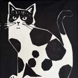 Japanese Cats Noren Order Made, Black & White Maneki Neko Curtain, Door Kitty Wall Tapestry, Restaurant Noren - thumbnail 4