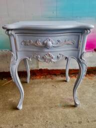 Available For Painting To Order - New Hand Carved Solid Mahogany Reproduction French Bedside Cabinet - thumbnail 1