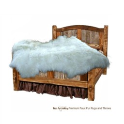 Faux Fur Sheepskin Rug - Shaggy White Area Rug, Free Form - thumbnail 2
