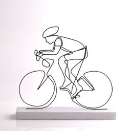 Wire Art Bike Sculpture Handmade Abstract Metal Table Decor - thumbnail 2
