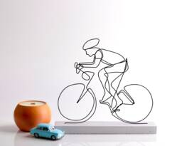 Wire Art Bike Sculpture Handmade Abstract Metal Table Decor - thumbnail 1