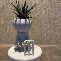 "Cricket Gift Succulent Planter ""Wee Jimmy Gilchrist The Wicket Keeper Wizard" - thumbnail 2