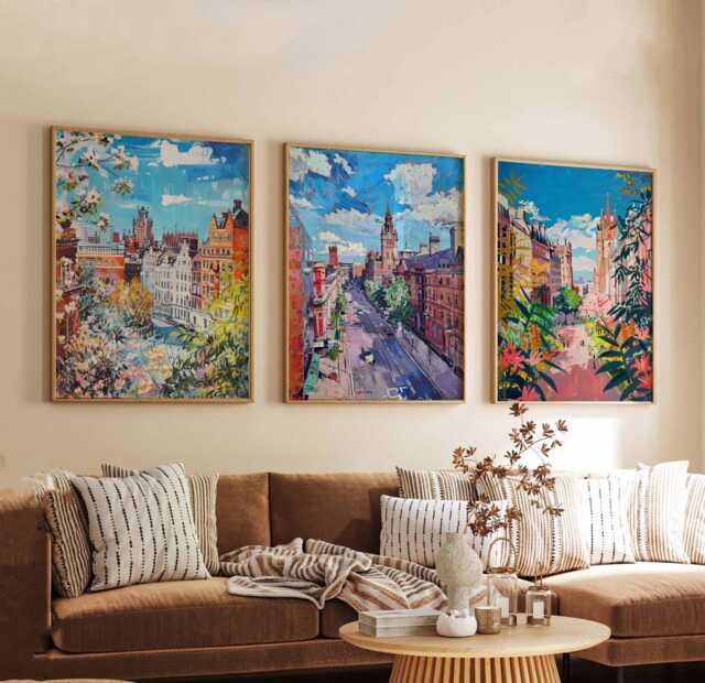 Set Of 3 Manchester Posters, England City Prints, Urban Wall Art Sets, Poster Travel Decor For Home Or Gift - image 1