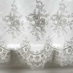 Embroidered Cotton Lawn Cafe Curtain Panel Bistro Handmade in Scotland - thumbnail 3