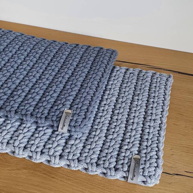 Handmade Doormat Crocheted From 100% Washable Recycled Cotton - image 1