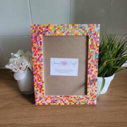 Colourful Floral Sequin Photo Frame 6 X 8 Inches - thumbnail 1