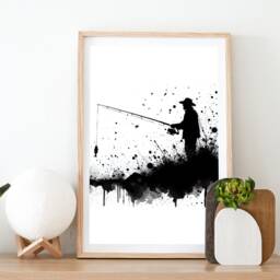 Angler Poster Print - Set Of 3 Fisherman Prints - Fishing Gifts For Men Watercolour Father & Son Fish Wall Art Artwork - thumbnail 2