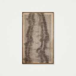 Minimalist Woven Wall Art - Japandi Decor Abstract Silhouette Tapestry Framed Wool Fiber Wabi Sabi Neutral Hanging Flus - thumbnail 1
