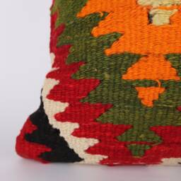 Handwoven Vintage Kilim Pillow Cover 20x20 Floral Accent - thumbnail 2