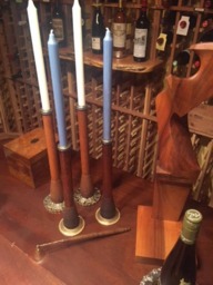 Candlesticks Antique Pendleton Wollen Mills Bobbins With Solid Brass Bases